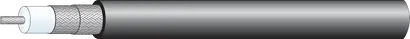 Coaxial cable showing its center conductor, dielectric and braided shield