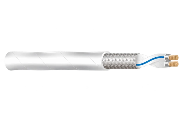 Example of a multicore cable showing its braided shield and inner conductors