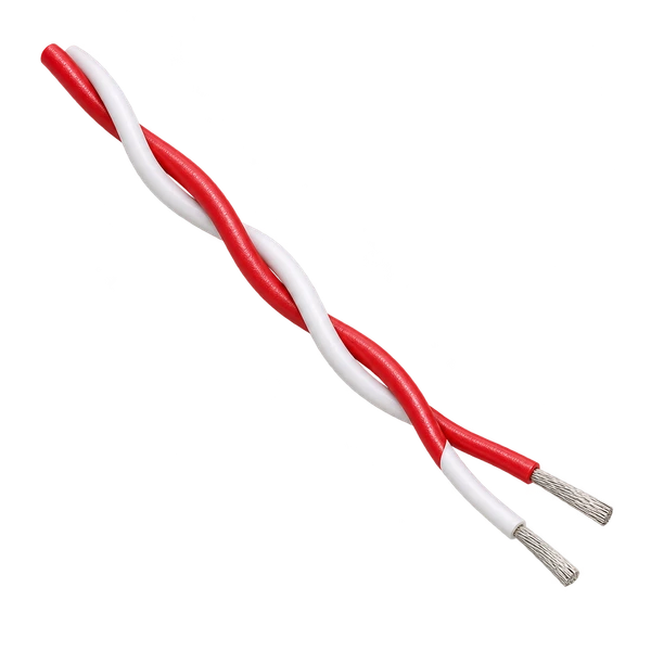 Representative red and white ETFE-insulated twisted pair from the SPEC 55 family